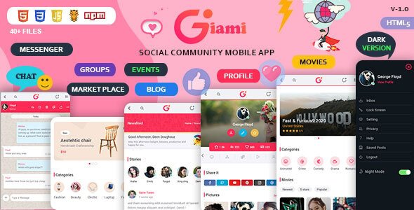 Giami social network mobile app